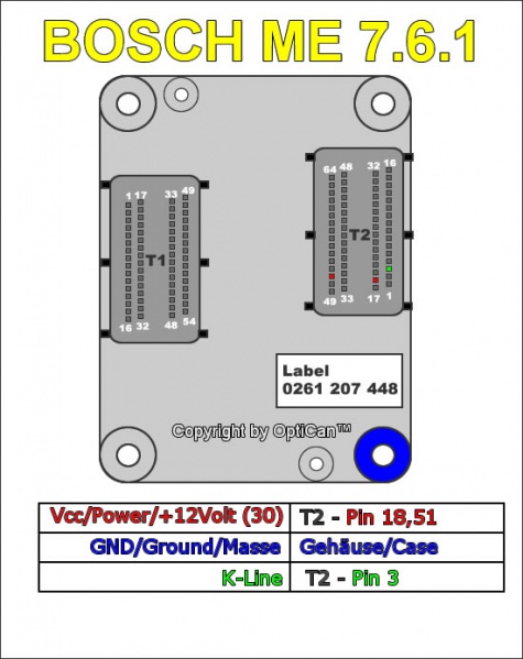 Bosch ME 7.6.1 (Opel) pinout diagram 1